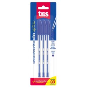 CANETA TRIS SLIDE AZUL C3 UN