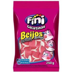 BALA FINI BEIJOS MORANGO 240GR